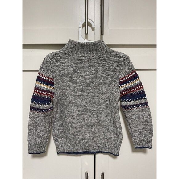 New Cat & Jack Toddler Boys Sweater Size 3T Hand stitched Gray Stripes - Picture 2 of 3